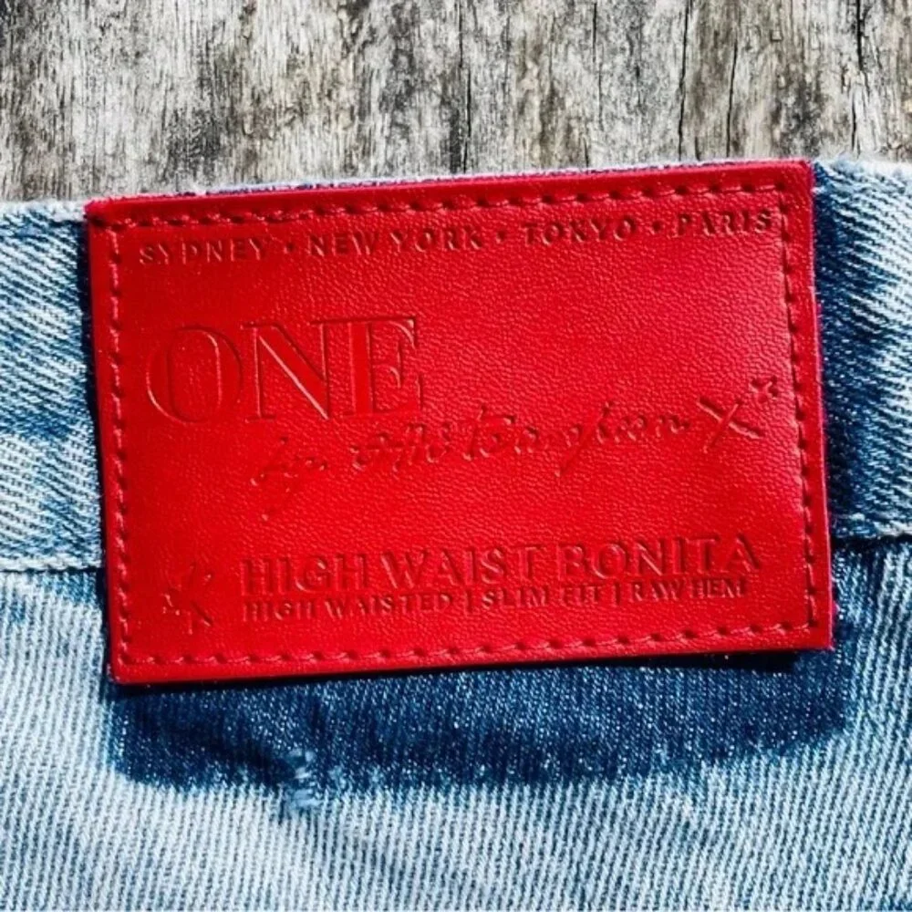 ONE by One Teaspoon X^x Shorts HIGH WAIST BONITA HIGH WAISTED SLIM FIT RAW Hem